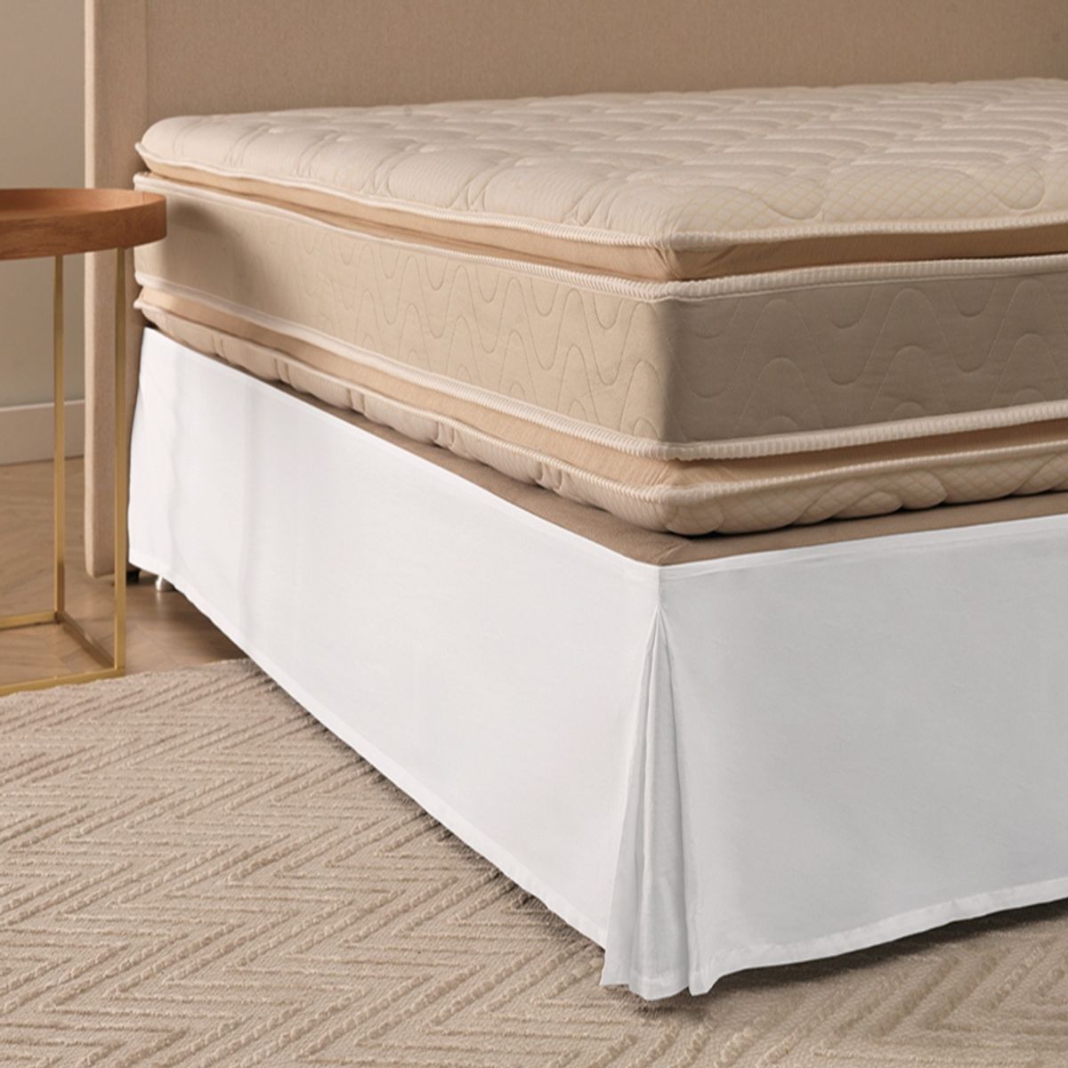 KARSTEN - Faldón para cama Karsten Mila 1.5 plazas 180 hilos Blanco