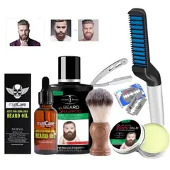 MAXCARE - Kit Barba Aceite Alisador De Barba Cepillo Shampoo