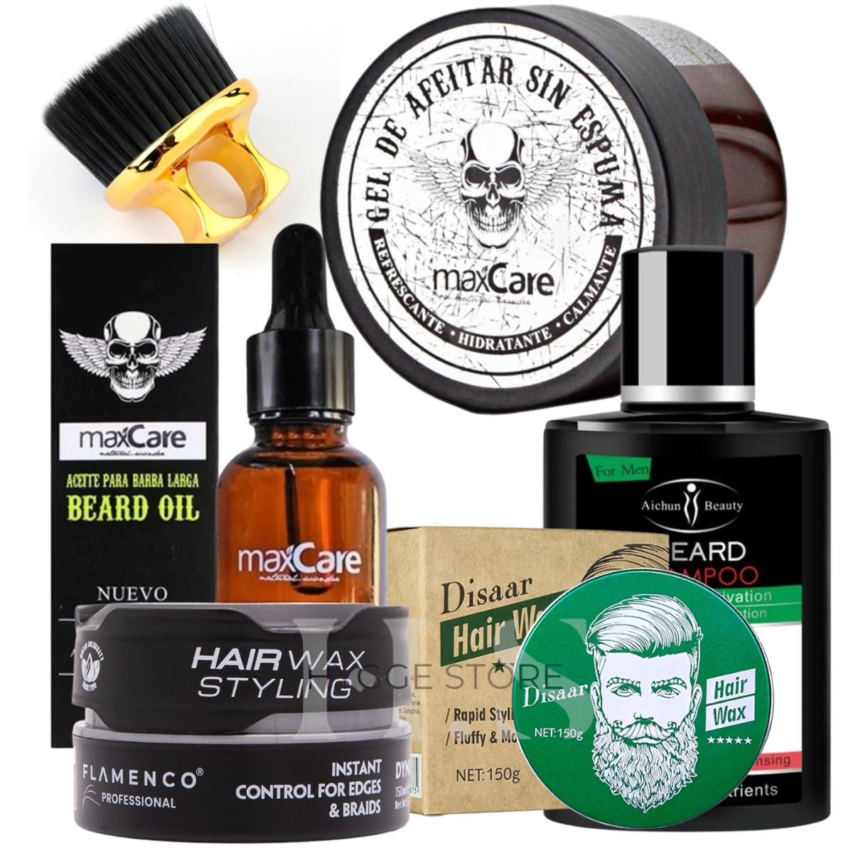 GENERICO - Kit Barberia Aceite Para Barba Shampo Cera Capilar