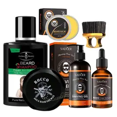 GENERICO - Kit Barberia Aceite Para Barba Shampo Cera Capilar