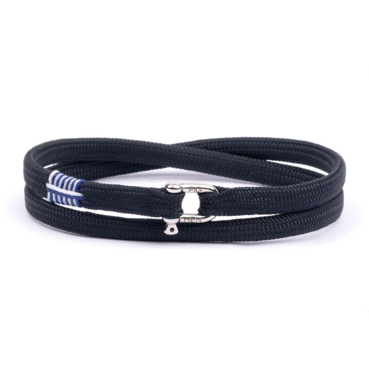 PIG & HEN - Pulsera Hombre Franky DBL Navy- Silver