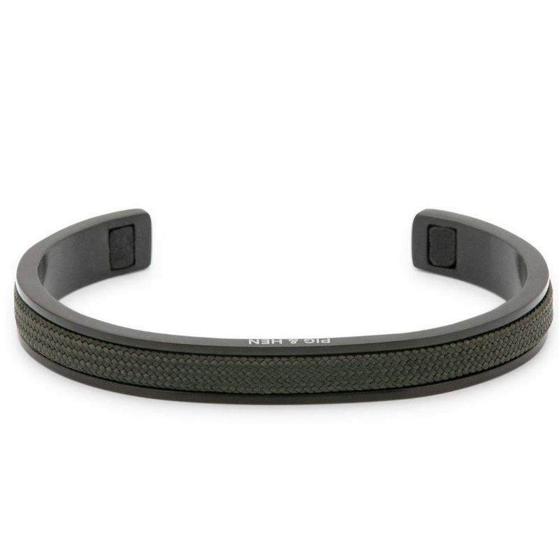 PIG & HEN - Pulsera Hombre Navarch 9mm Army- Black