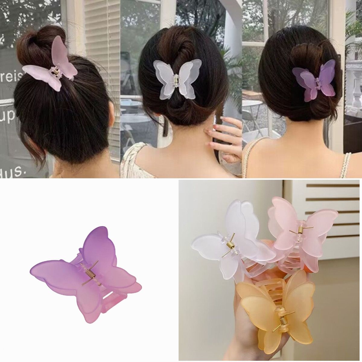 GENERICO - Pack 12 Pinzas Pinches Mariposa Para Cabello Peinado