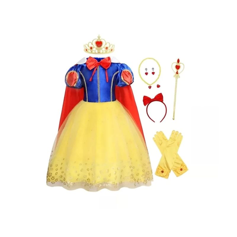 GENERICO - Disfraz Princesa Blanca nieves talla 10 para niña