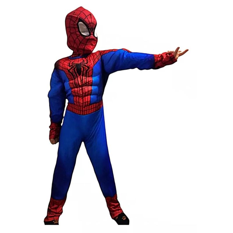 GENERICO - Disfraz Hombre araña musculoso talla 4 para niño