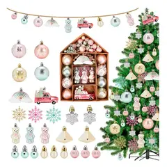 GENERICO - Esferas Adorno Para Árbol De Navidad 70pcs