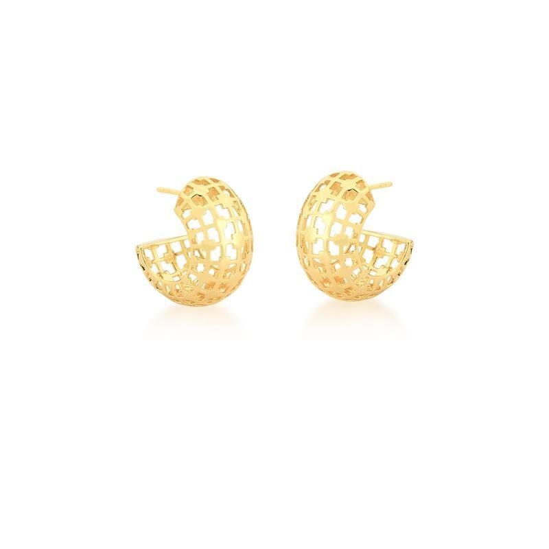 GENERICO - AROS ARGOLLA ENCHAPADAS EN ORO 18K TRELIÇA