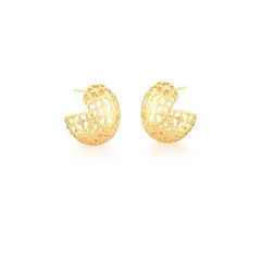 GENERICO - AROS ARGOLLA ENCHAPADAS EN ORO 18K TRELIÇA