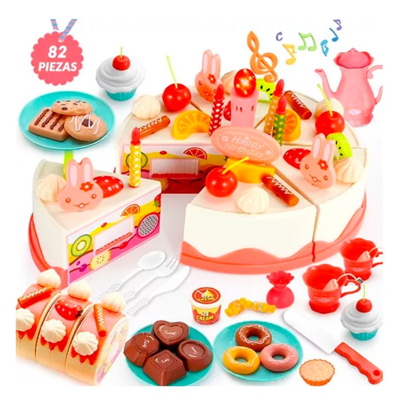 GENERICO - Juegos Niño De Pastel Cumpleaños Con Luz Y Sonido 82pzs