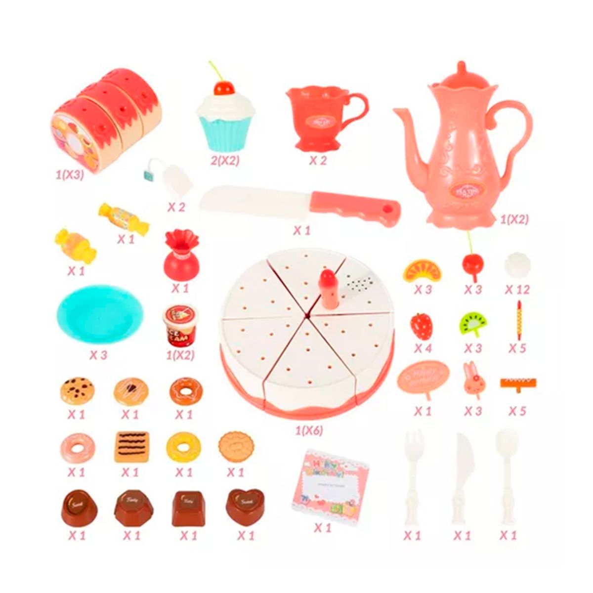 GENERICO - Juegos Niño De Pastel Cumpleaños Con Luz Y Sonido 82pzs