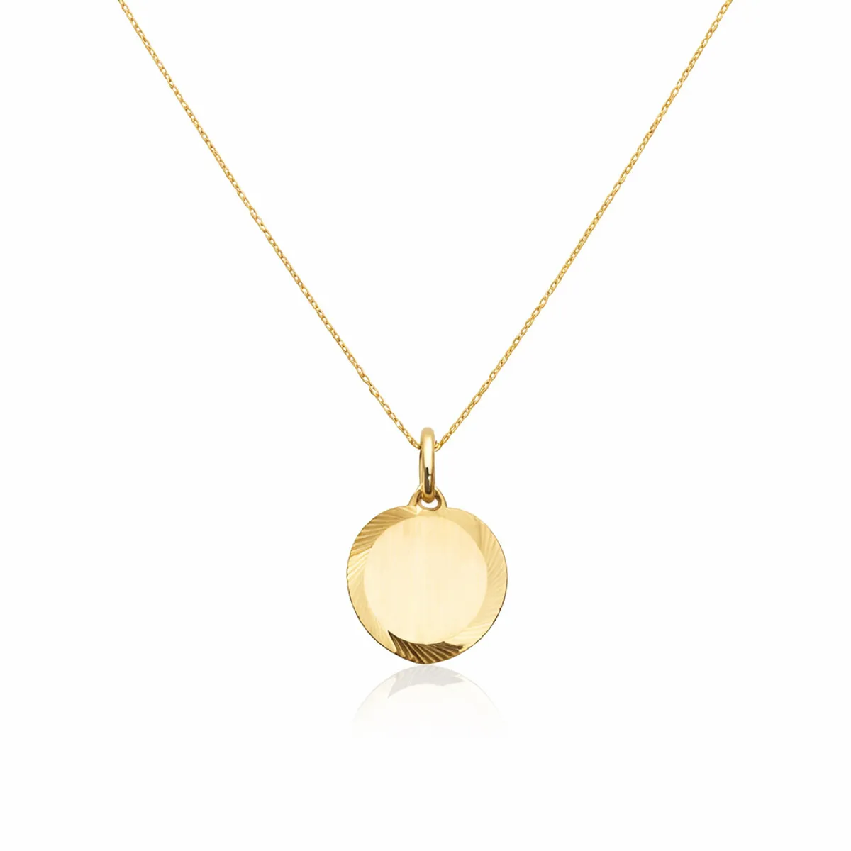 JOYAS MYTOKE - Medalla Placa Corazon Oro 18 Kilates Collar Unisex