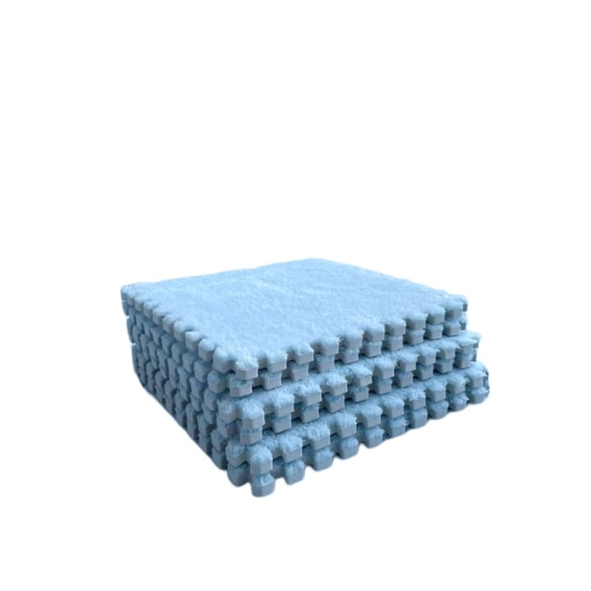 GENERICO - Set 10 Alfombras Goma Eva Peluda Niños Piso Felpa 30x30cm azul