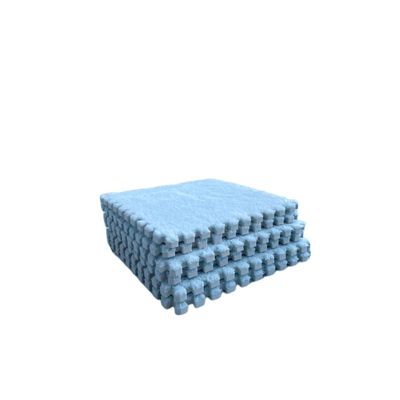 Imagen 2 del producto Set 10 Alfombras Goma Eva Peluda Niños Piso Felpa 30x30cm azul