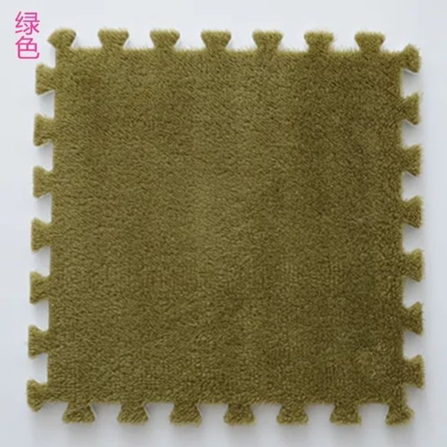 GENERICO - Set 10 Alfombras Goma Eva Peluda Niños Piso Felpa 30x30cm caqui