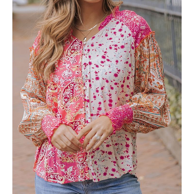 ARRAKASTA - Blusa de viscosa estampada oversize