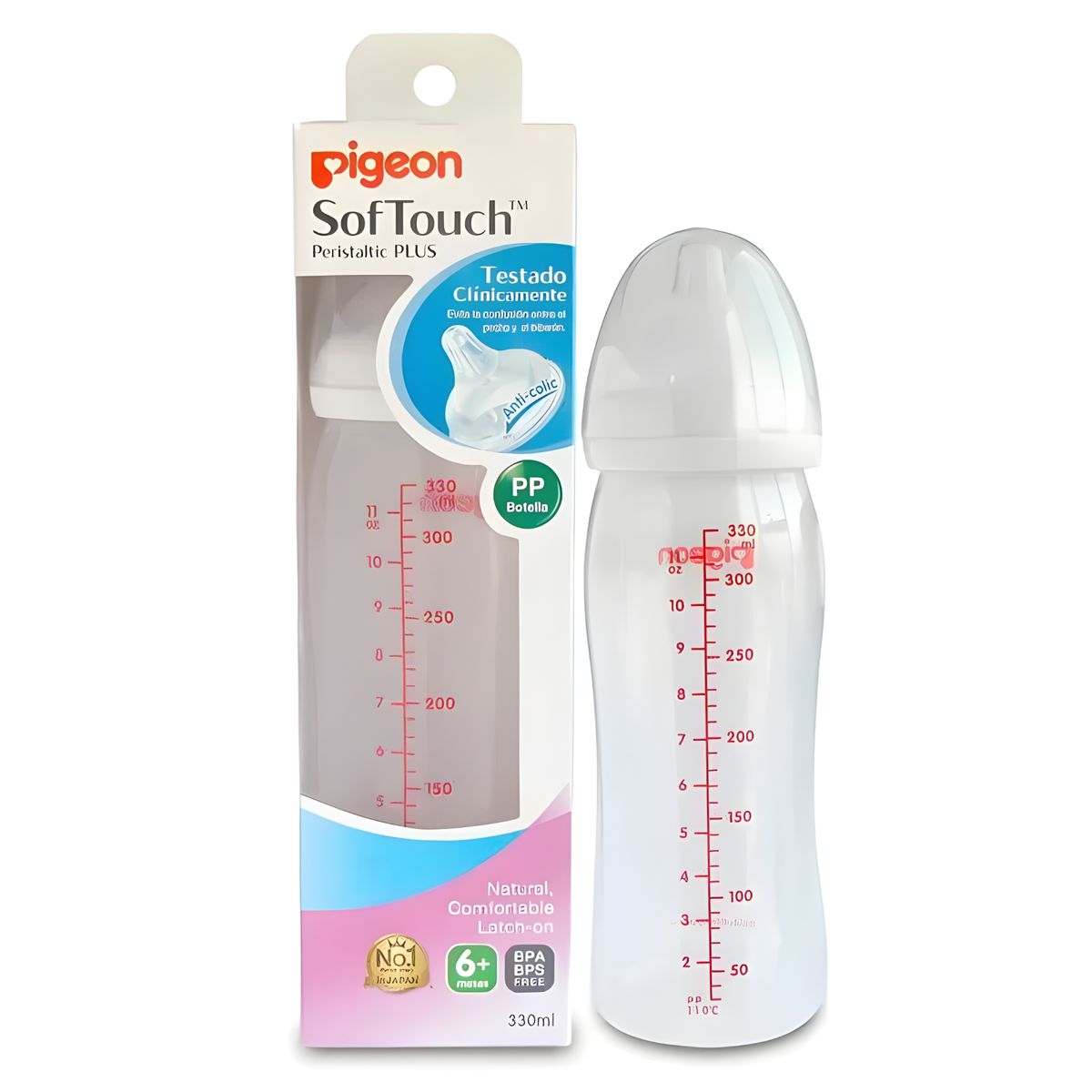 PIGEON - MAMADERA 330ML 6 MESES SOFTOUCH POLIPROPILENO