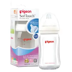 PIGEON - MAMADERA DE VIDRIO 160ML BOCA ANCHA SOFT TOUCH