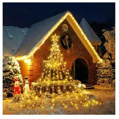 GENERICO - Estrella Arbol De Navidad Solar 3 Metros En Luz Cálida Led