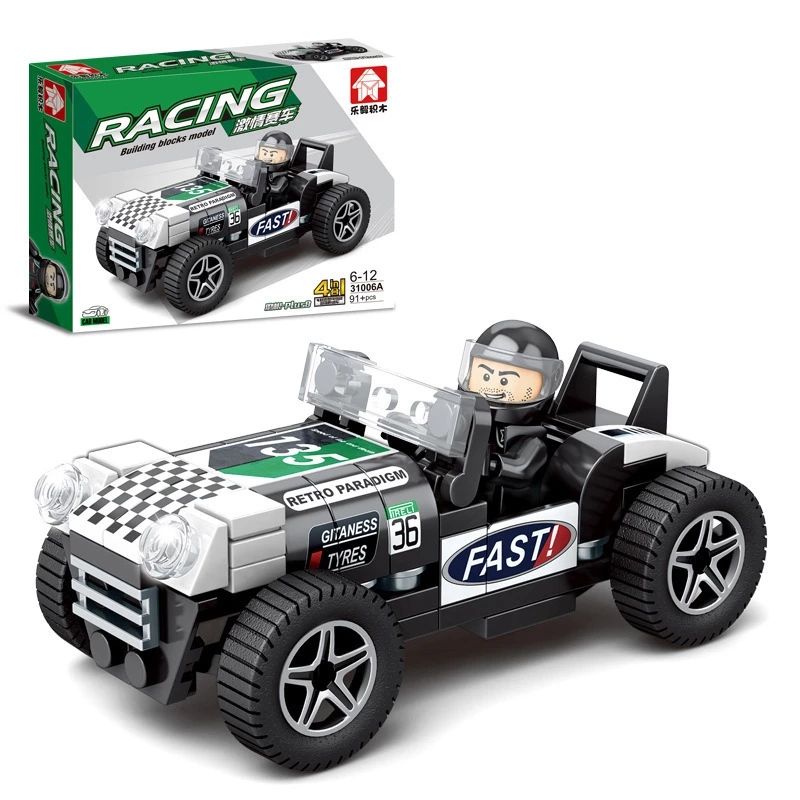 GENERICO - Bloque De Construccion Auto De Carrera 4 En 1