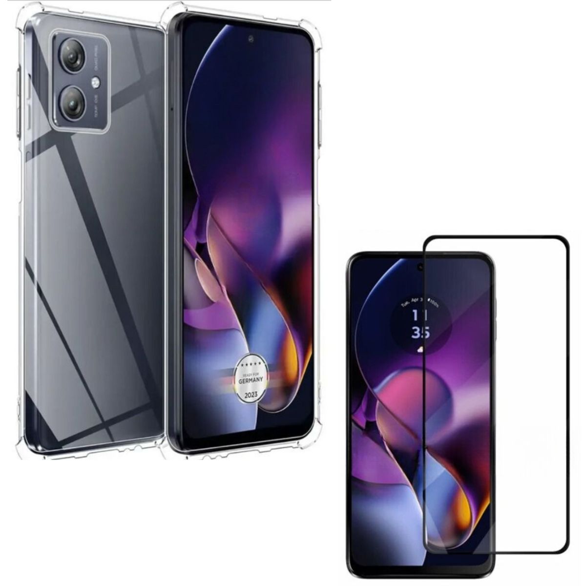 GENERICO - Carcasa Transparente Para Motorola G54 Con Lamina Completa