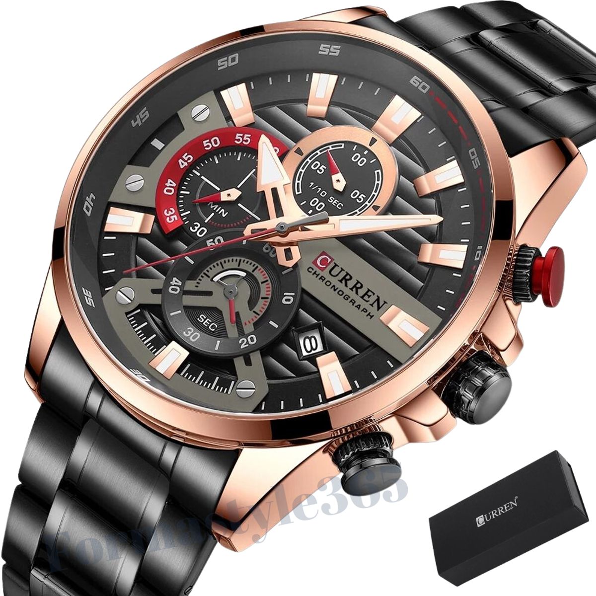 CURREN - Reloj De Hombre Elegante Curren Acero Cronógrafo Caballero