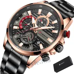 CURREN - Reloj De Hombre Elegante Acero Cronógrafo Caballero