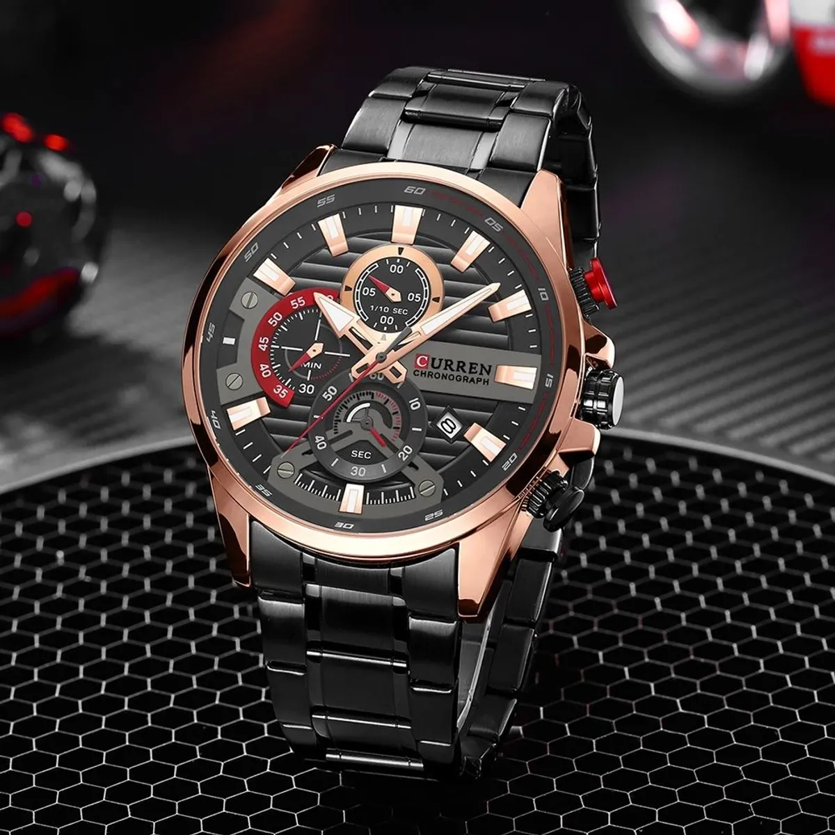 CURREN - Reloj De Hombre Elegante Curren Acero Cronógrafo Caballero