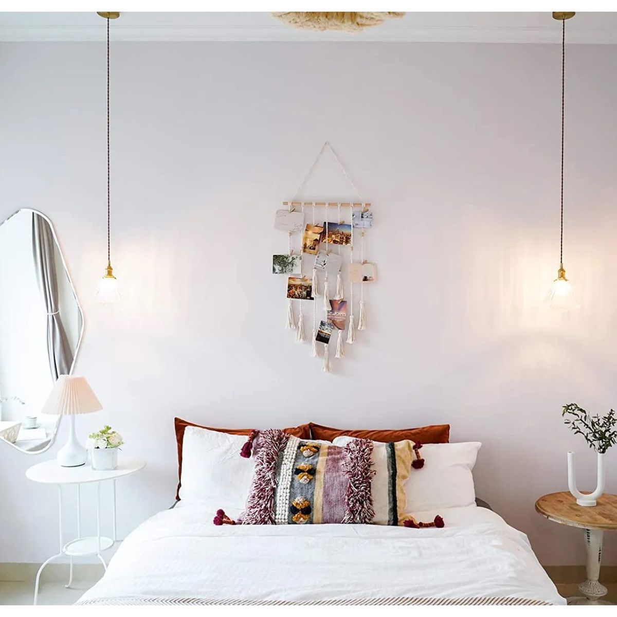 COMPRAPO - Porta Fotos Colgante Macramé estilo Bohemio artesanal con perritos