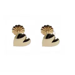 JOYAS MYTOKE - Aros Corazon Grande Oro 18 Kilates Tornillo Mujer Amor