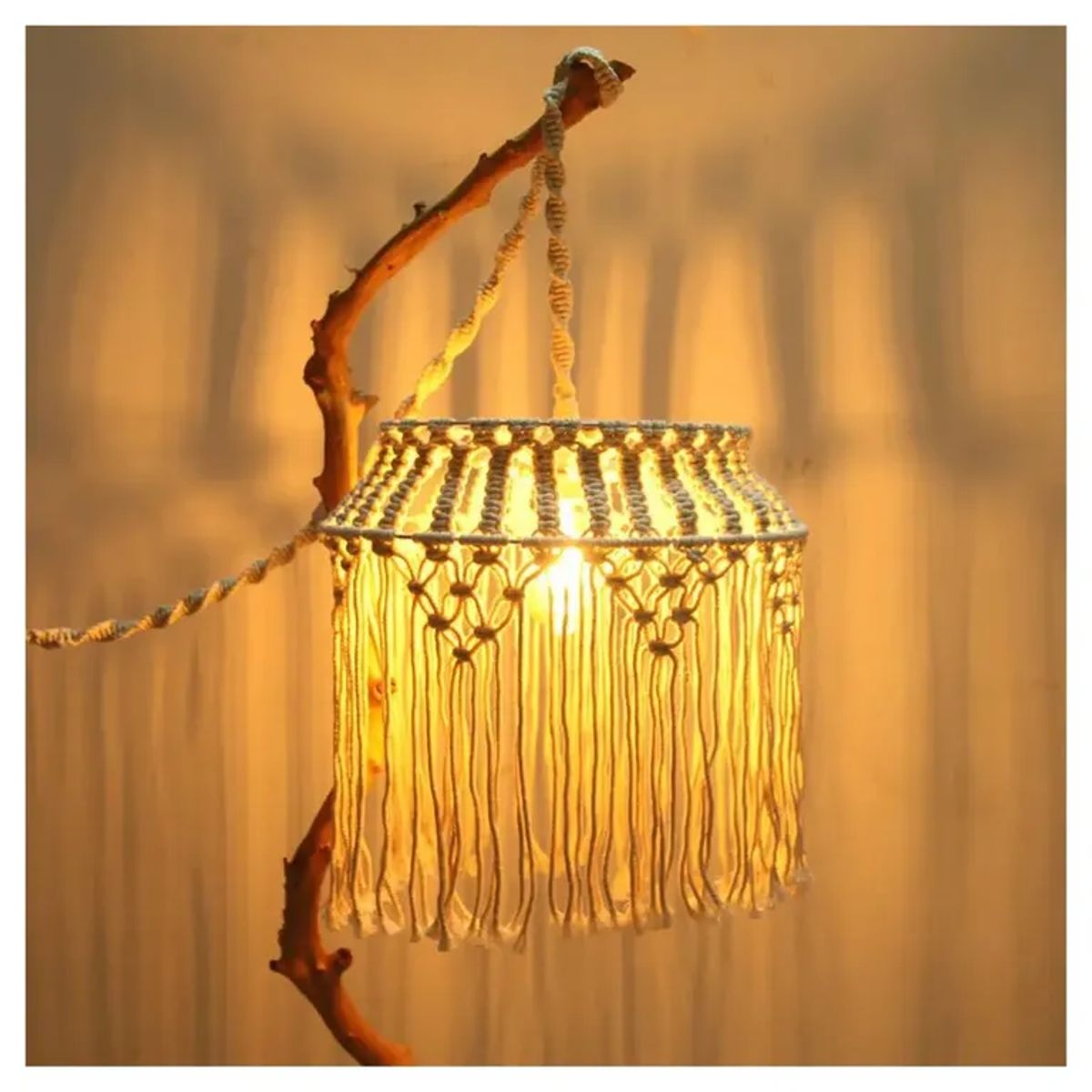 COMPRAPO - Pantalla Colgante Macramé estilo Bohemio Artesanal