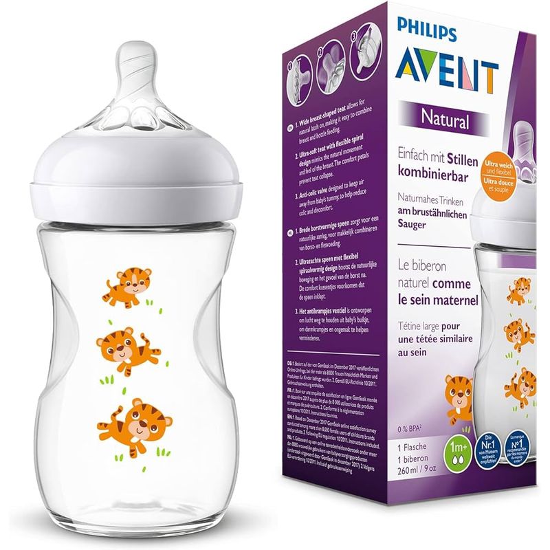 AVENT - Mamadera Natural Avent diseño tigres