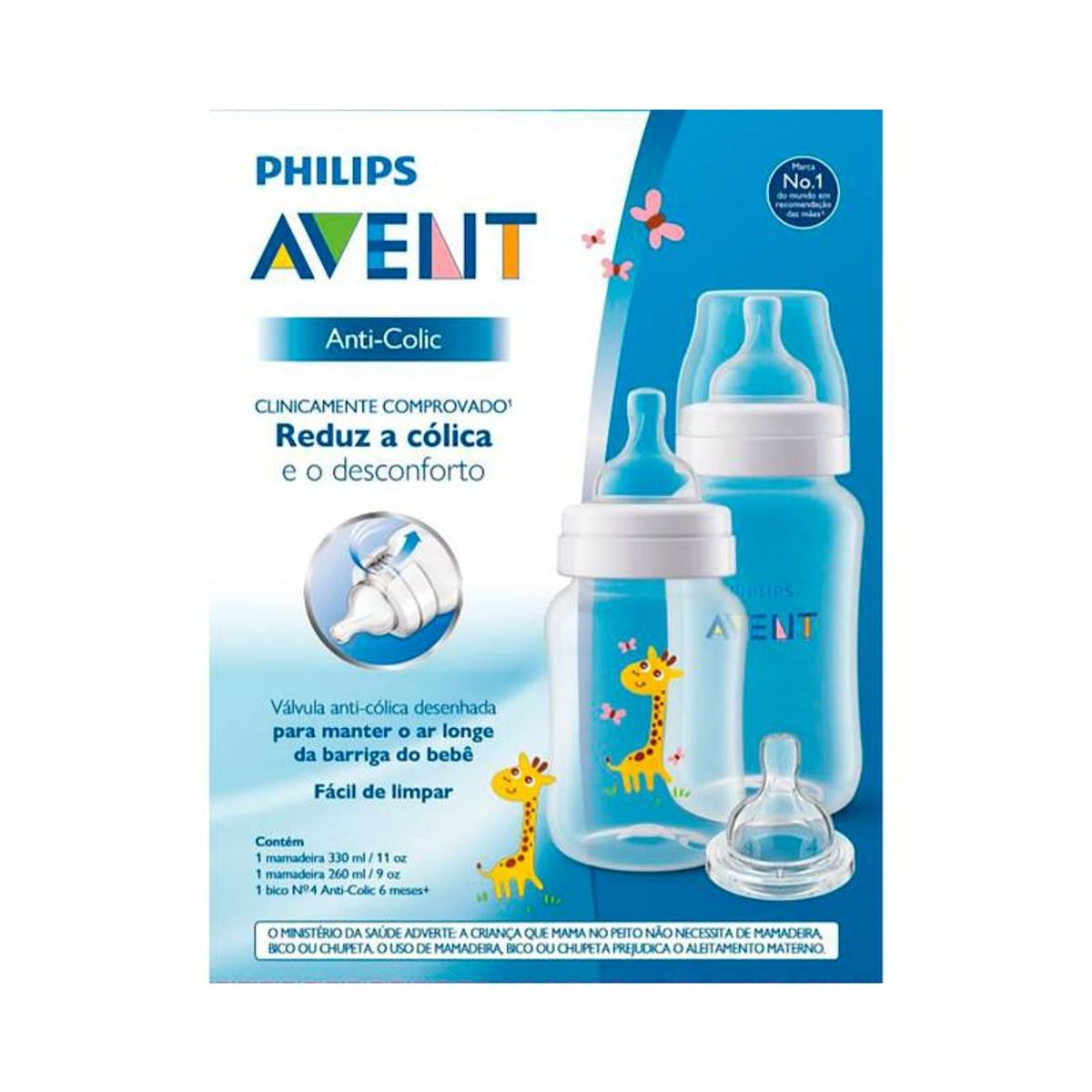 AVENT - Pack Mamadera Anti-colic 260ml  330ml AVENT Jirafa