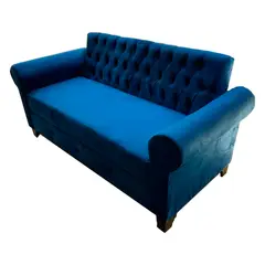 MUEBLES HVM - Sofa HVM Sofia Azul Marino felpa 3C