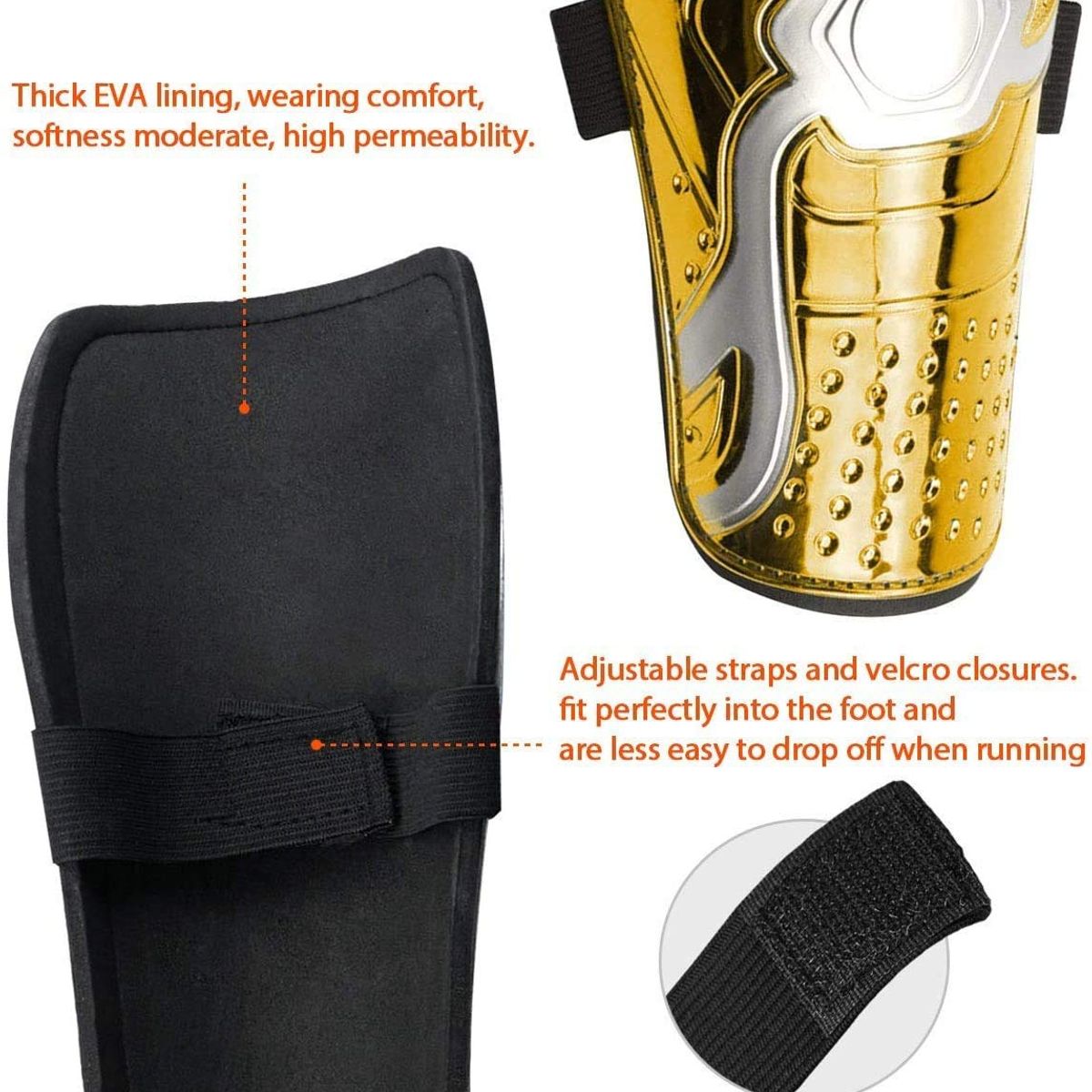 EVERSO - Espinilleras Fútbol Pantorrilla Protección Niños Con Tobillo