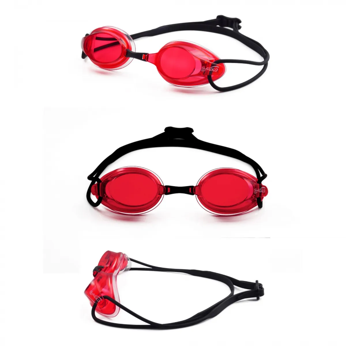 SAEKO - LENTE NATACION SAEKO S62 TORPEDO ROJO/NEGRO