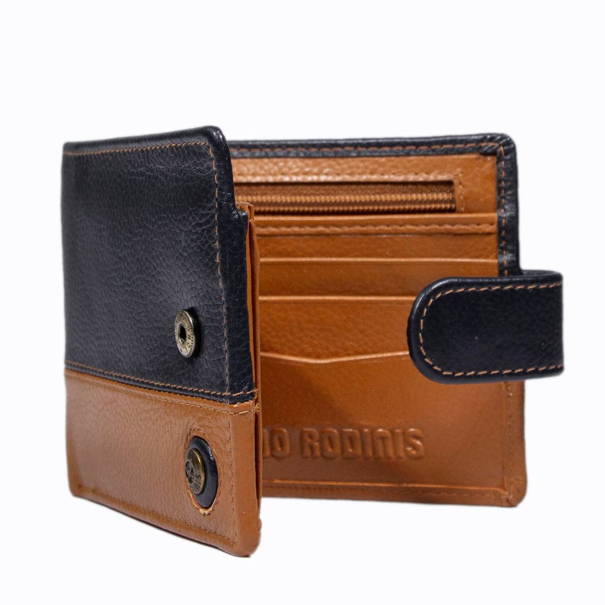 GINO RODINIS - Billetera Hombre Capri 987 Azul/Naranjo Gino Rodinis