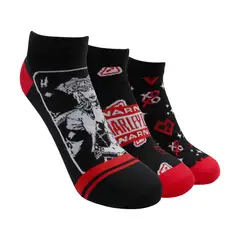 TOP - Calcetines Cortos Algodón Niñas Pack 3 Harley Quinn C3