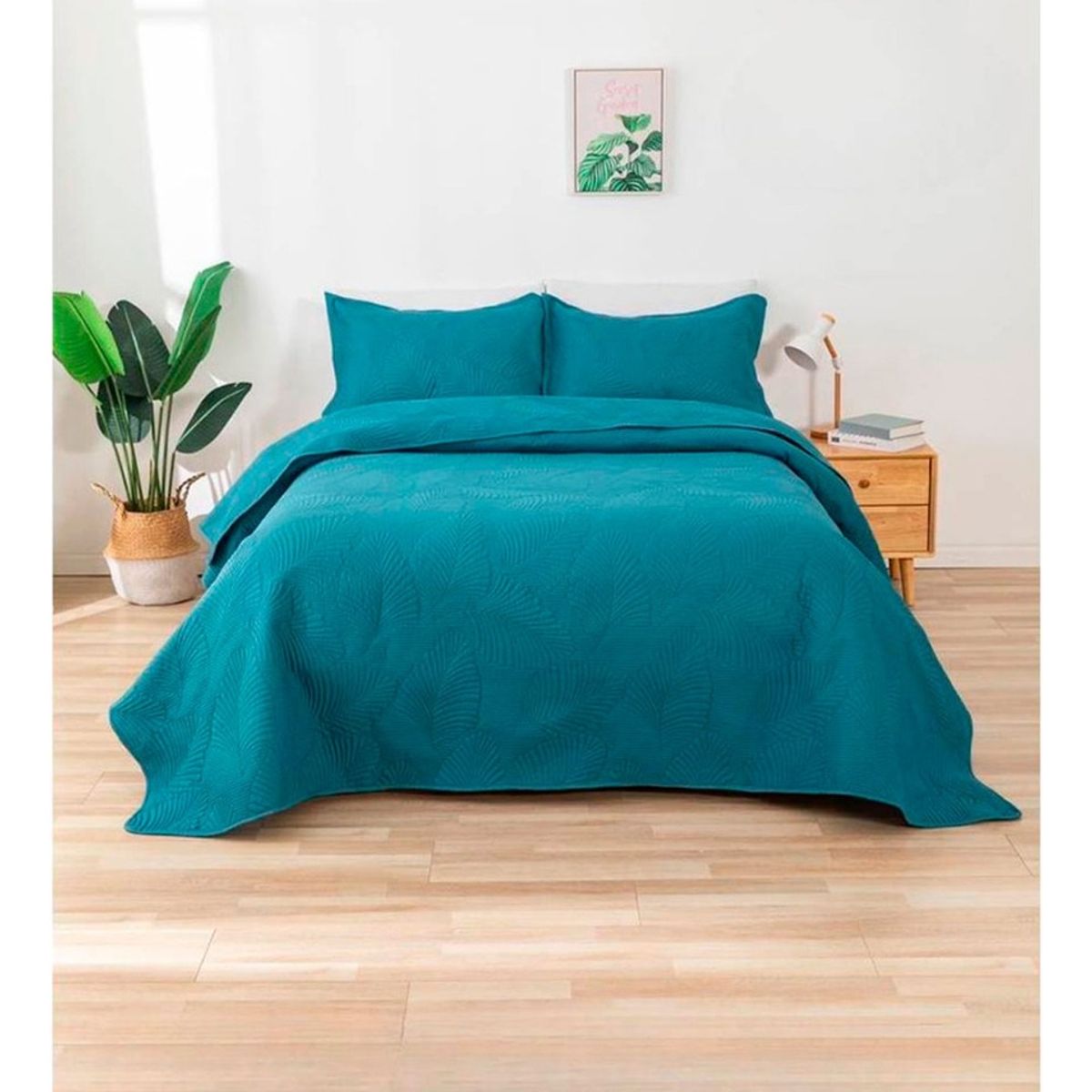 GENERICO - Cubrecama De Verano Quilt 2.0 Plazas Queen Turquesa