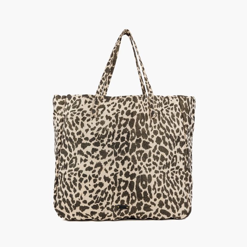LOUNGE - Cartera Tote Mujer Playero Manchas Beige