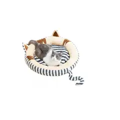 GENERICO - Cama Redonda Lavable Perro Gatos Suave Diseño Gato Negro