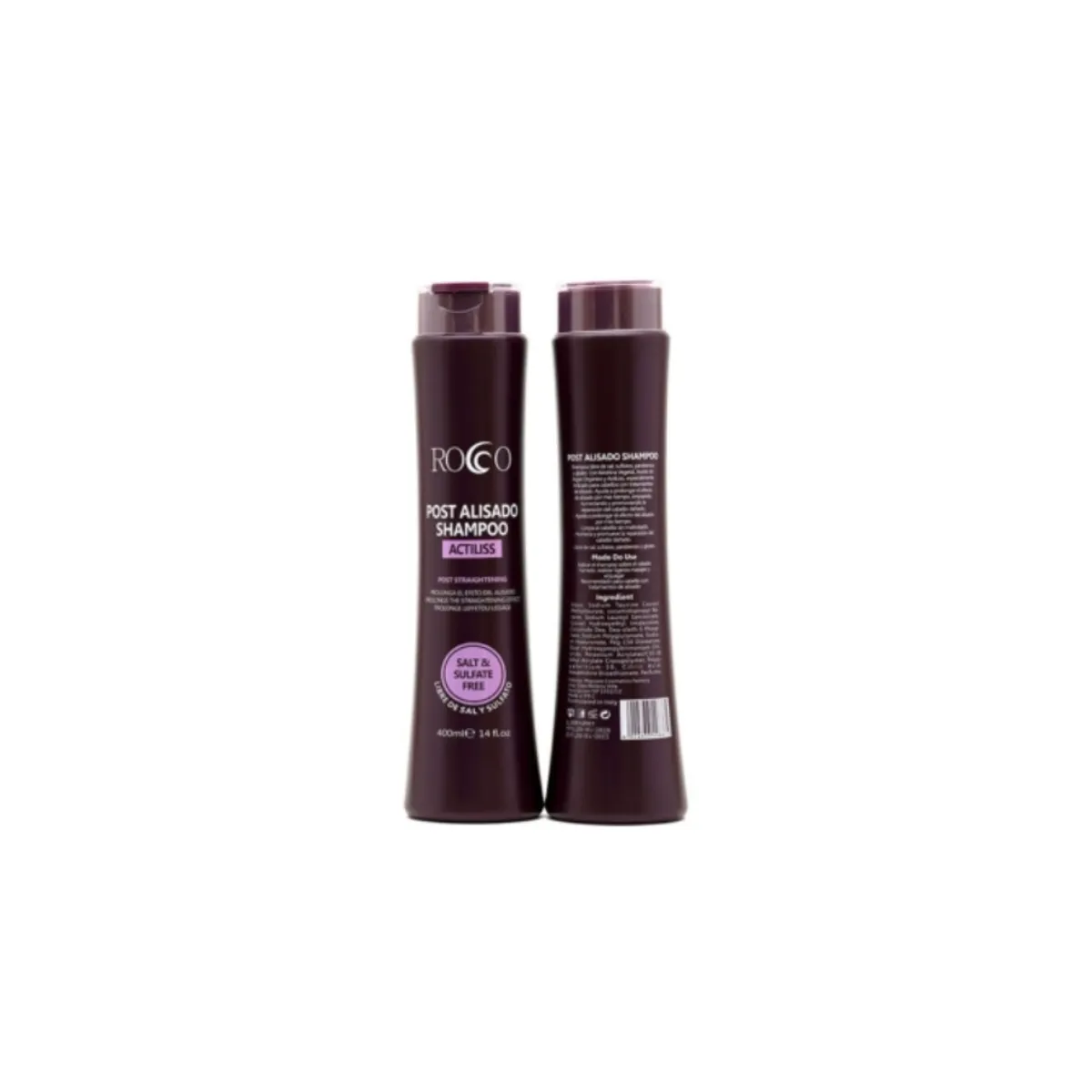 GENERICO - ROCCO® Shampoo Post Alisado Sin Sal 400ml ROJO