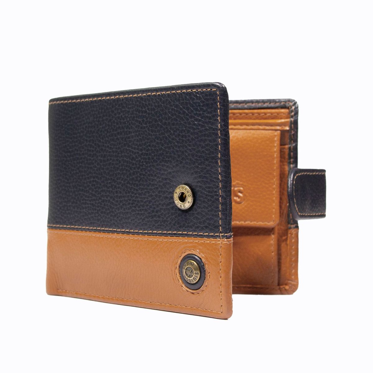 GINO RODINIS - Billetera Hombre Capri 985 Azul/Naranjo Gino Rodinis