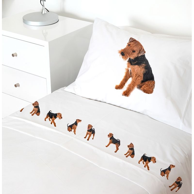 TUYO PRINT - Juego de Sábanas 1 Plaza Welsh Terrier - Tuyo Print