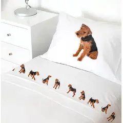 TUYO PRINT - Juego de Sábanas 1,5 Plaza Welsh Terrier -