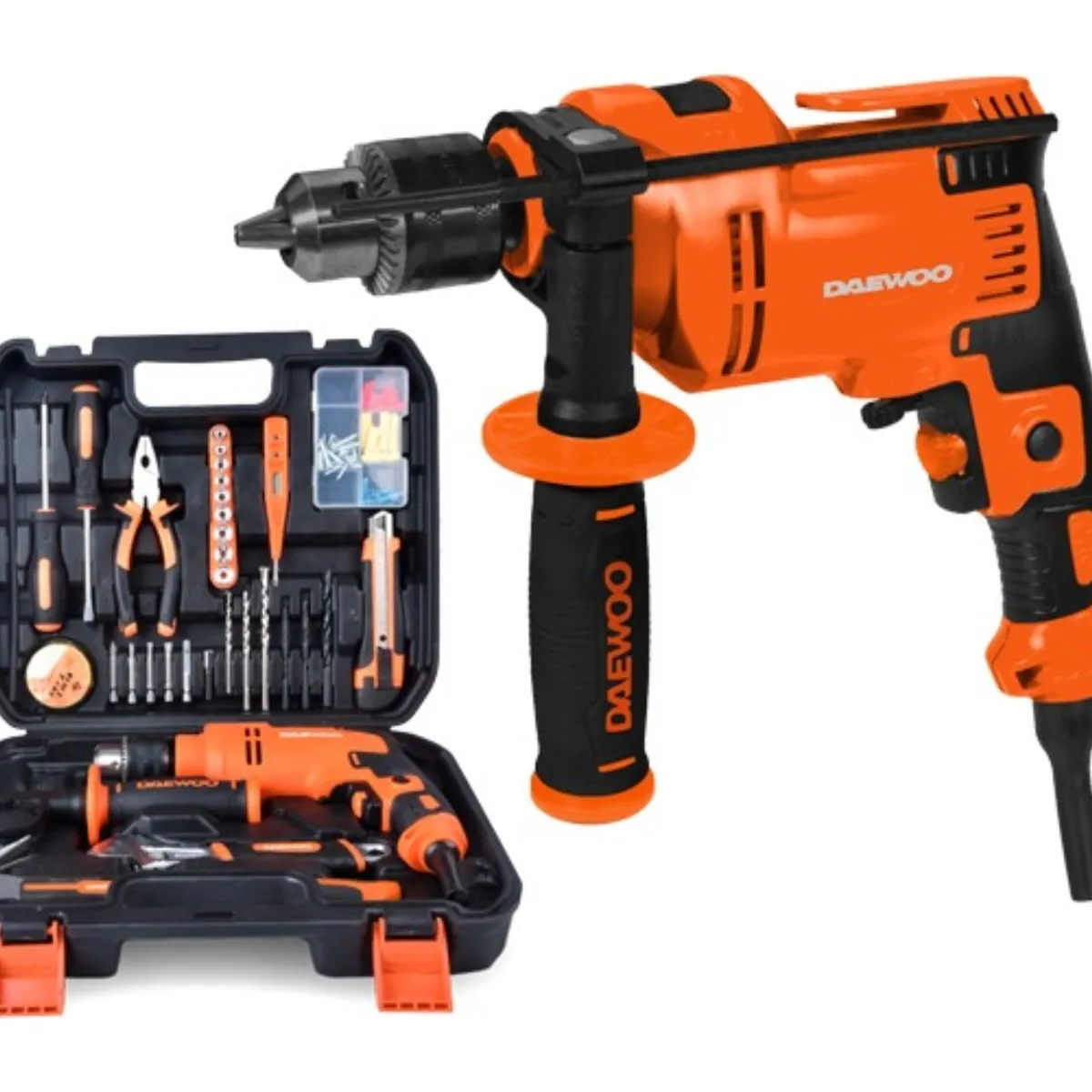 DAEWOO - Kit Taladro Percutor Daewoo DAID550K 550w  herramientas  accesorios