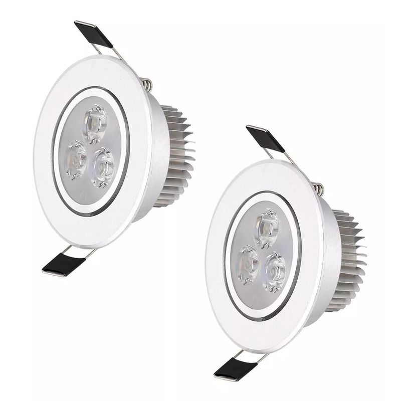 GENERICO - Pack X2 Foco Led Embutido Luminaria Led 3w Focos Embutidos Led