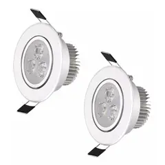 GENERICO - Pack X2 Foco Led Embutido Luminaria Led 3w Focos Embutidos Led