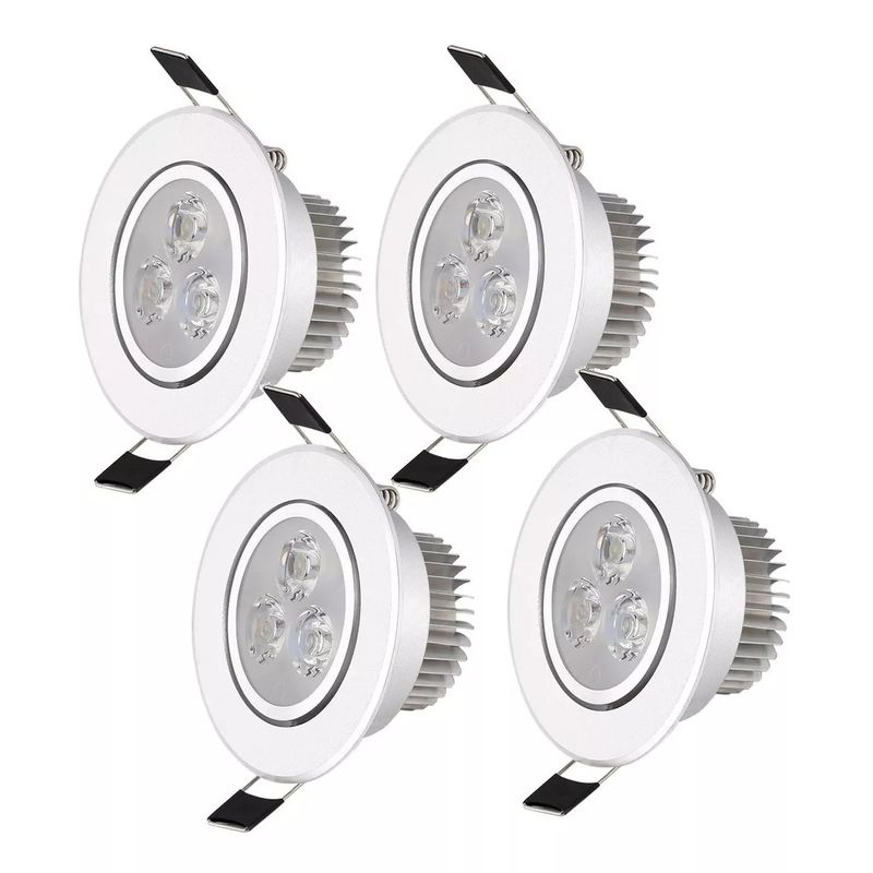 GENERICO - Pack X4 Foco Led Embutido Luminaria Led 3w Focos Embutidos Led