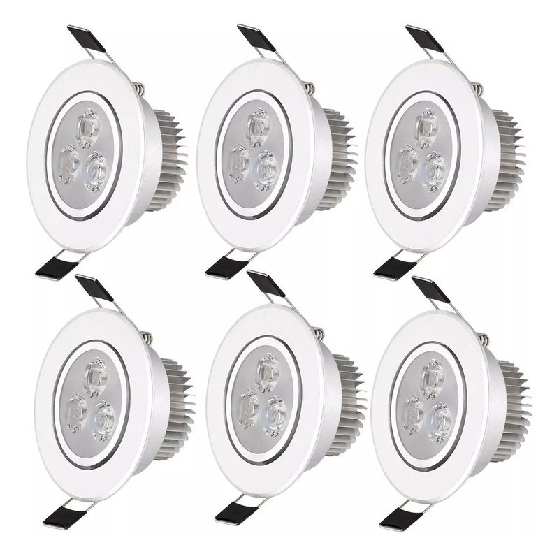 GENERICO - Pack X6 Foco Led Embutido Luminaria Led 3w Focos Embutidos Led