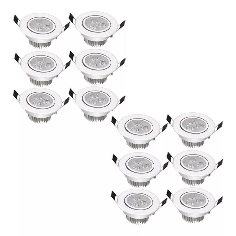 GENERICO - Pack X12 Foco Led Embutido Luminaria Led 3w Focos Embutidos Led